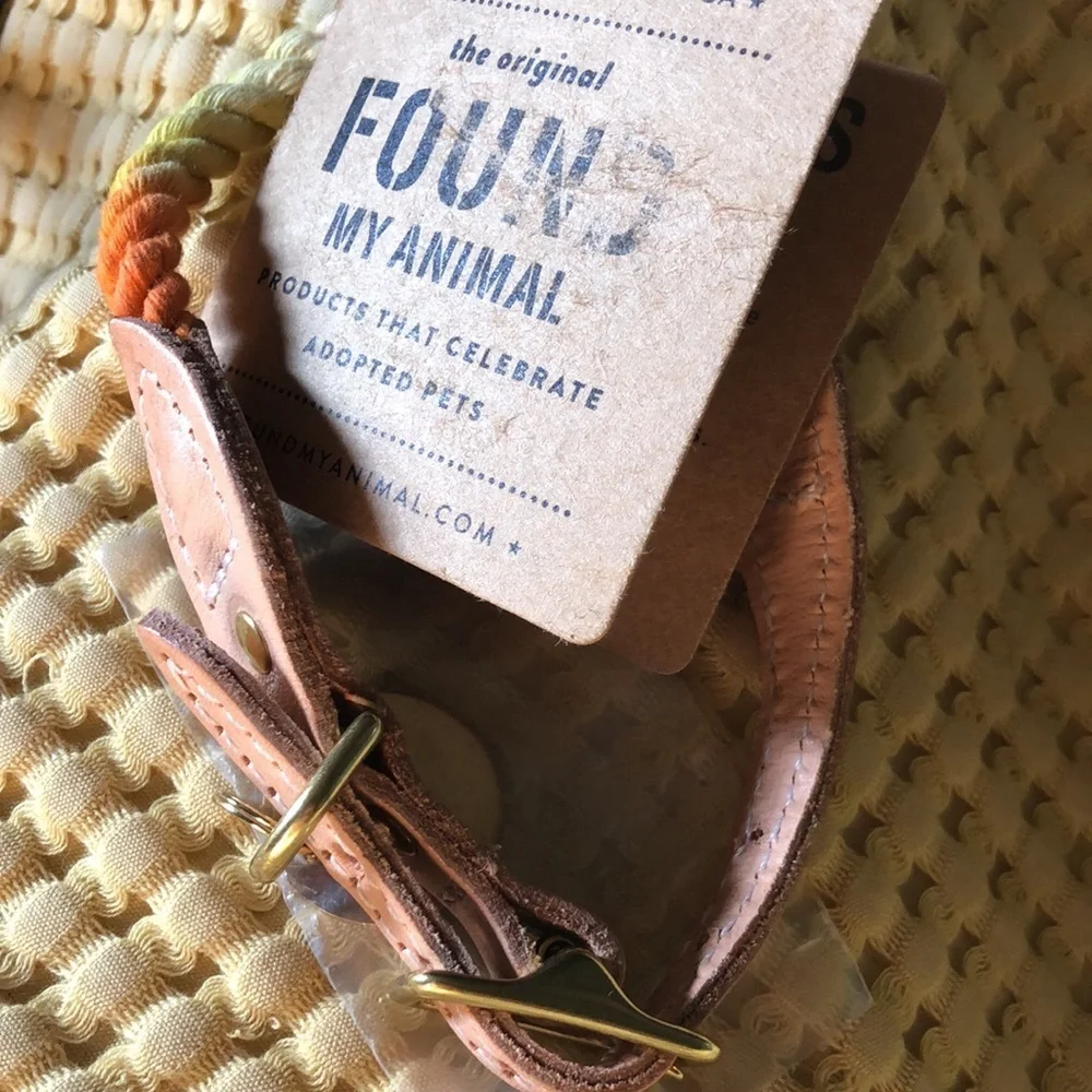 NWT Found My Animal Rope Leather Collar S & M